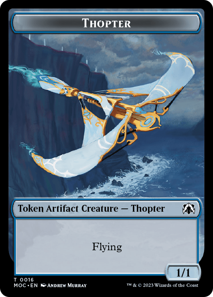 Thopter // Gold Double-Sided Token [March of the Machine Commander Tokens] - POKÉ JEUX