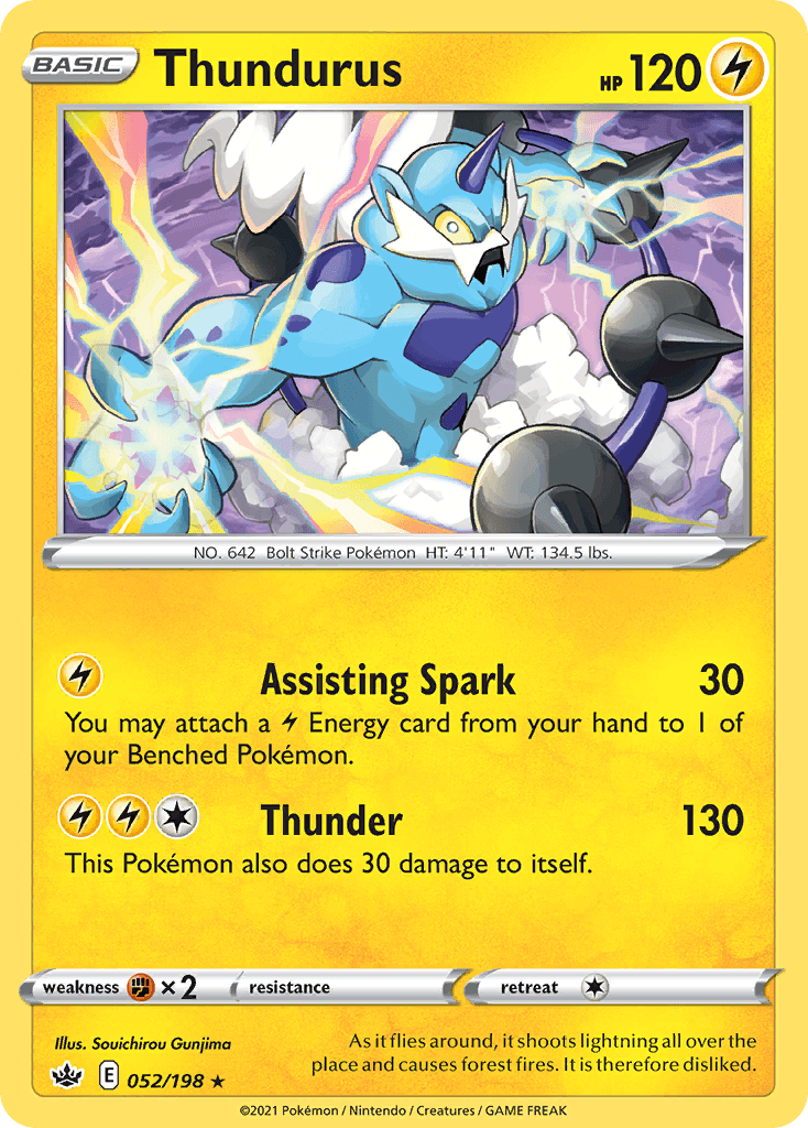 Thundurus (052/198) (Theme Deck Exclusive) [Sword & Shield: Chilling Reign] - POKÉ JEUX