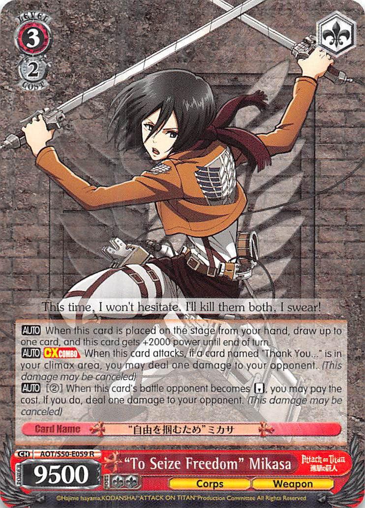 "To Seize Freedom" Mikasa (AOT/S50-E059 R) [Attack on Titan Vol. 2] - POKÉ JEUX