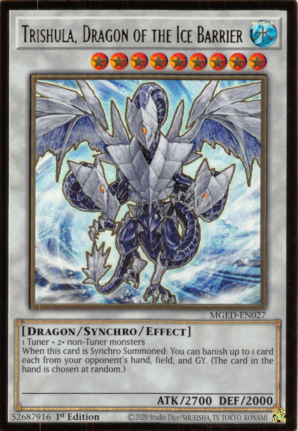 Trishula, Dragon of the Ice Barrier [MGED-EN027] Gold Rare - POKÉ JEUX