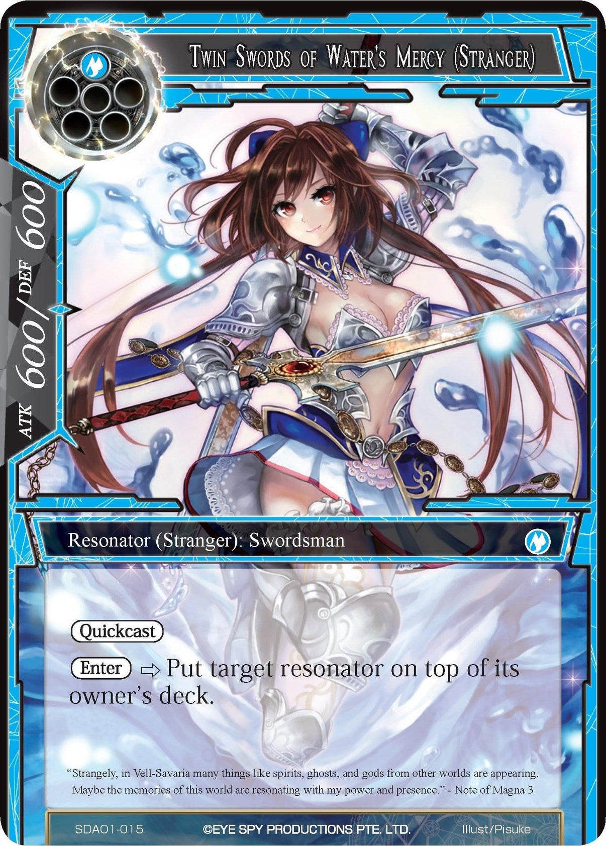 Twin Swords of Water's Mercy (Stranger) (SDAO1-015) [Alice Origin Starter Deck] - POKÉ JEUX