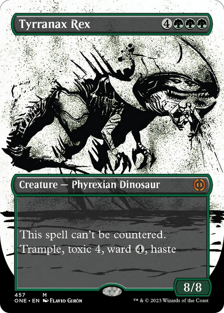 Tyrranax Rex (Borderless Ichor Step-and-Compleat Foil) [Phyrexia: All Will Be One] - POKÉ JEUX