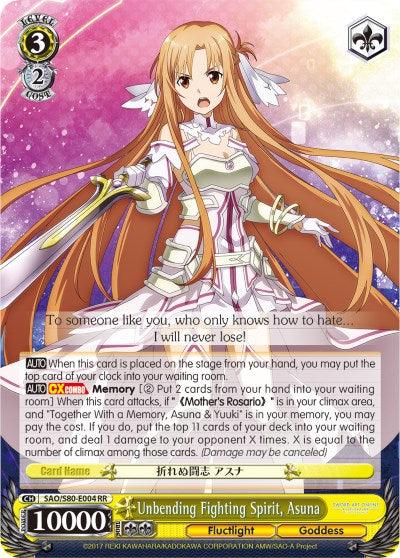 Unbending Fighting Spirit, Asuna (SAO/S80-E004 RR) [Sword Art Online -Alicization- Vol.2] - POKÉ JEUX