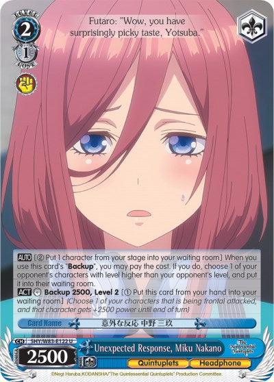 Unexpected Response, Miku Nakano (5HY/W83-E122 U) [The Quintessential Quintuplets] - POKÉ JEUX