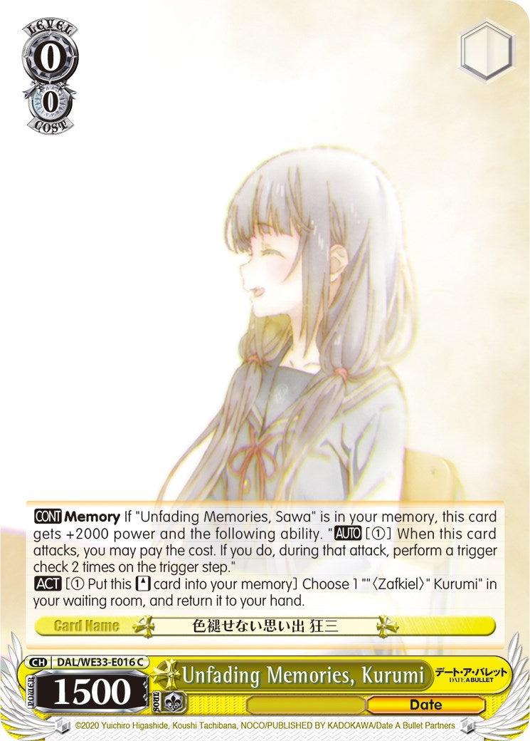 Unfading Memories, Kurumi (DAL/WE33-E016 C) (Parallel Foil) [Date A Bullet] - POKÉ JEUX