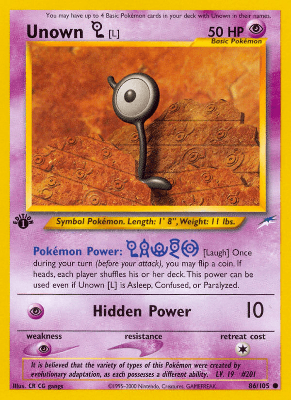 Unown [L] (86/105) [Neo Destiny 1st Edition] - POKÉ JEUX