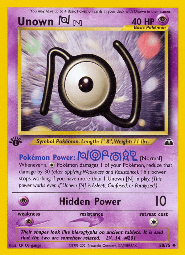 Unown [N] (50/75) [Neo Discovery 1st Edition] - POKÉ JEUX