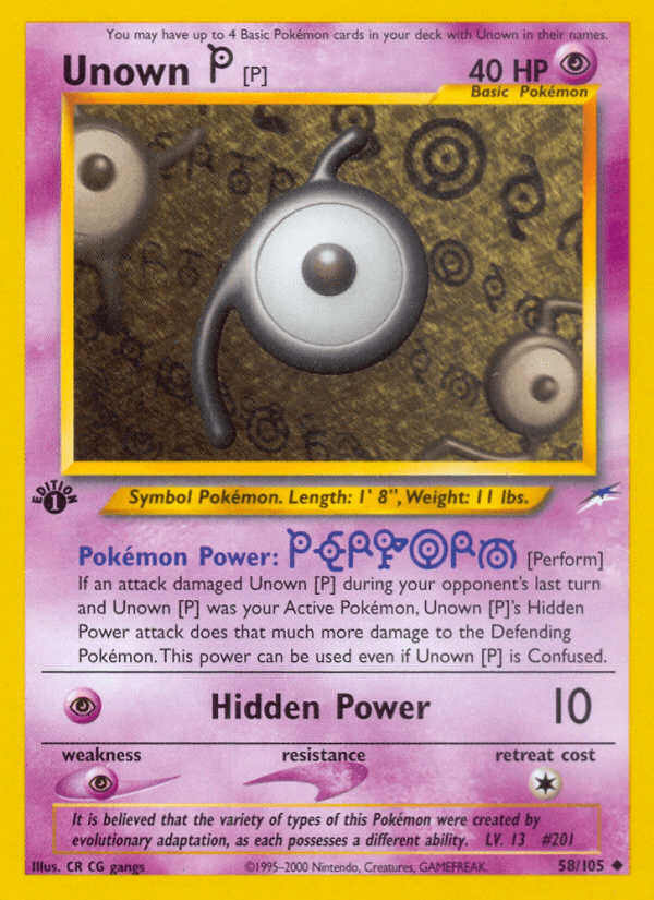 Unown [P] (58/105) [Neo Destiny 1st Edition] - POKÉ JEUX