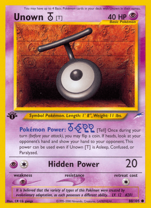 Unown [T] (88/105) [Neo Destiny 1st Edition] - POKÉ JEUX