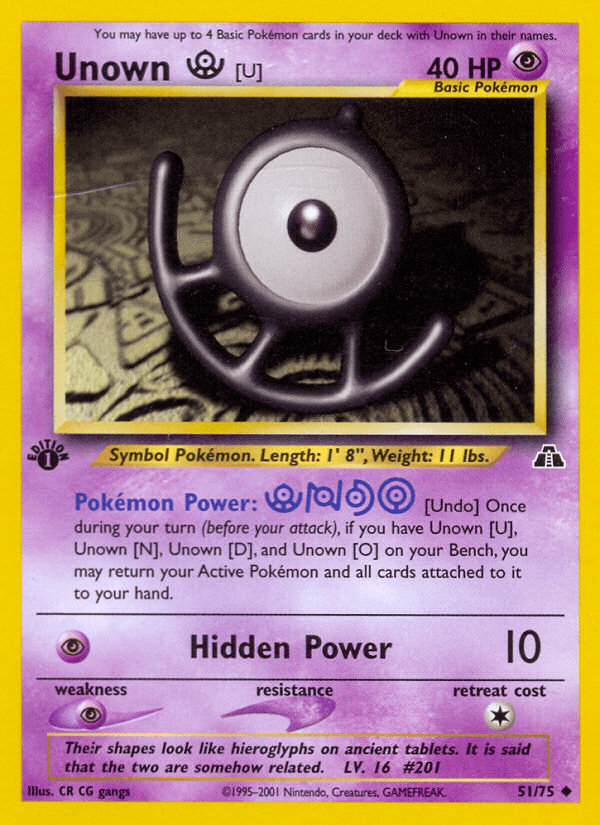 Unown [U] (51/75) [Neo Discovery 1st Edition] - POKÉ JEUX