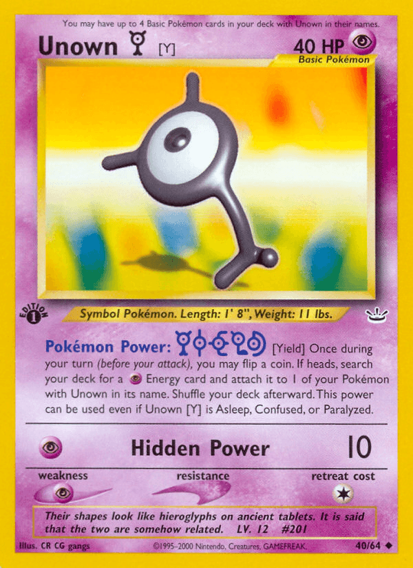 Unown [Y] (40/64) [Neo Revelation 1st Edition] - POKÉ JEUX