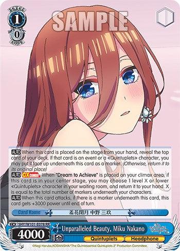 Unparalleled Beauty, Miku Nakano (5HY/W101-E078 RR) [The Quintessential Quintuplets Movie] - POKÉ JEUX