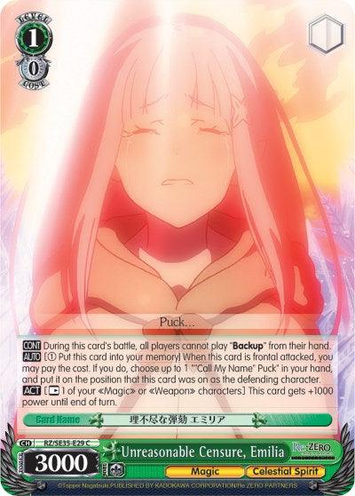 Unreasonable Censure, Emilia (RZ/SE35-E29 C) (Parallel Foil) [Re:ZERO: The Frozen Bond] - POKÉ JEUX