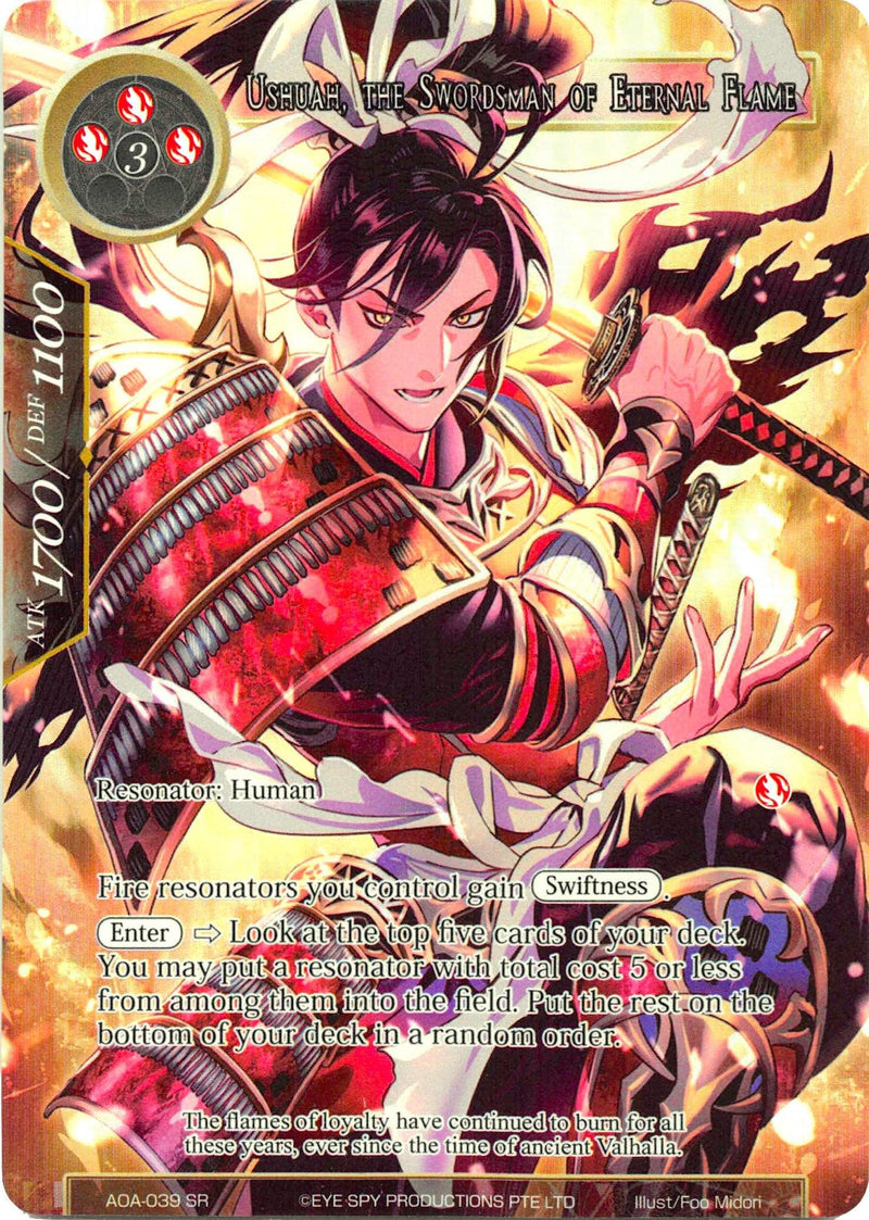 Ushuah, the Swordsman of Eternal Flame (Full Art) (AOA-039) [Awakening of the Ancients] - POKÉ JEUX