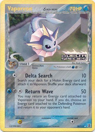 Vaporeon (18/113) (Delta Species) (Stamped) [EX: Delta Species] - POKÉ JEUX