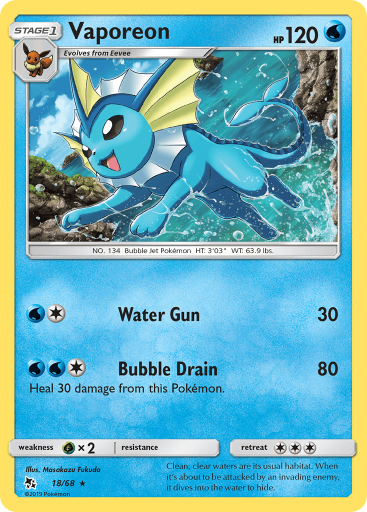 Vaporeon (18/68) [Sun & Moon: Hidden Fates] - POKÉ JEUX