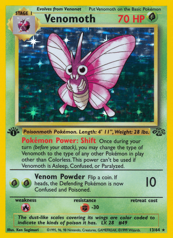 Venomoth (13/64) [Jungle 1st Edition] - POKÉ JEUX