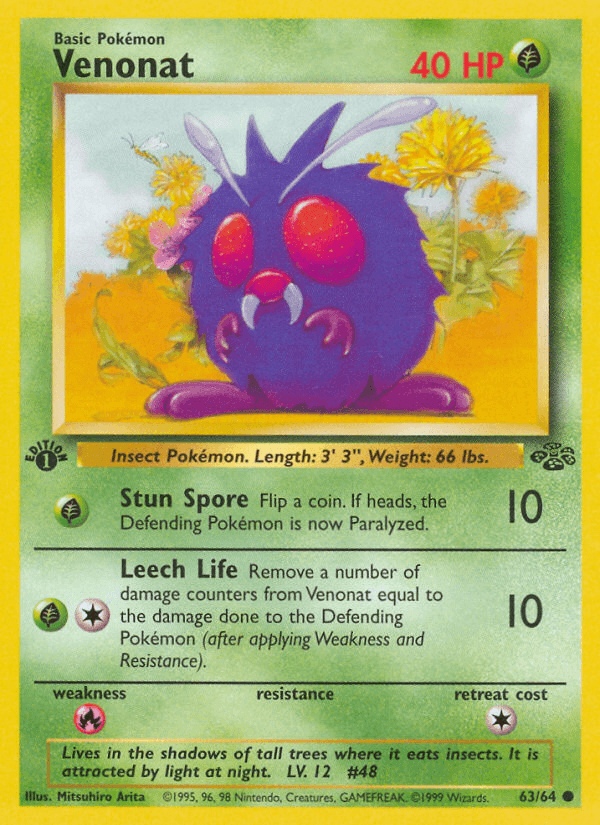 Venonat (63/64) [Jungle 1st Edition] - POKÉ JEUX