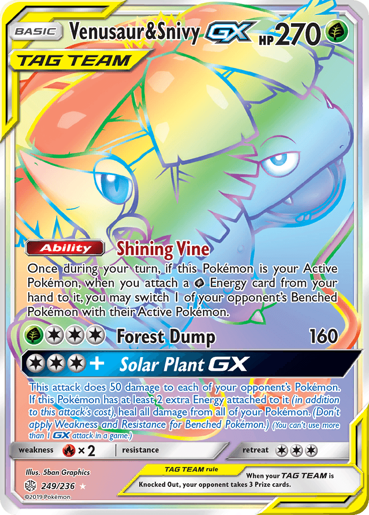 Venusaur & Snivy GX (249/236) [Sun & Moon: Cosmic Eclipse] - POKÉ JEUX