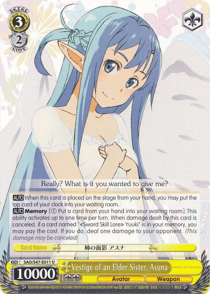 Vestige of an Elder Sister, Asuna (SAO/S47-E011 U) [Sword Art Online Re: Edit] - POKÉ JEUX