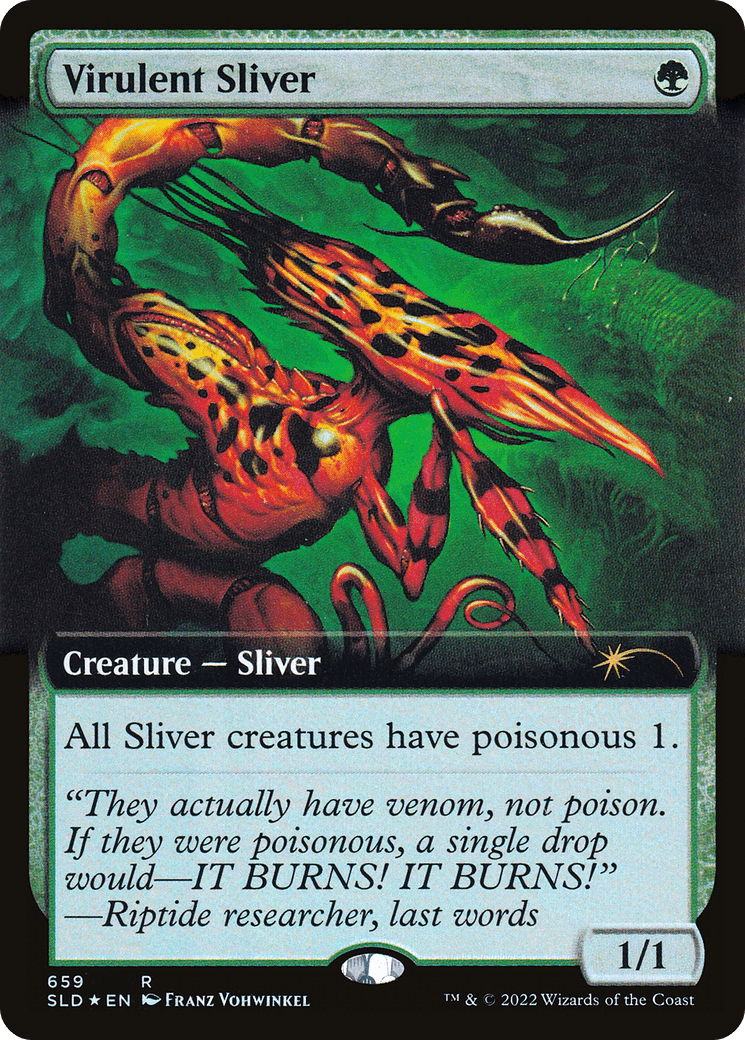 Virulent Sliver (Extended Art) (Step-and-Compleat Foil) [Secret Lair Drop Promos] - POKÉ JEUX