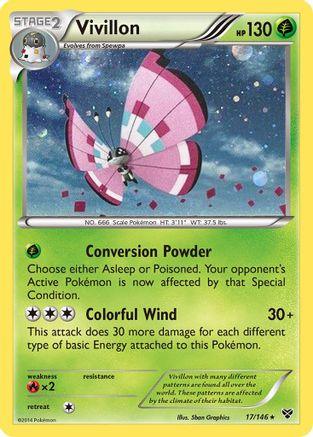 Vivillon (17/146) (Meadow Form/Pink Wings) (Cosmos Holo) [XY: Base Set] - POKÉ JEUX