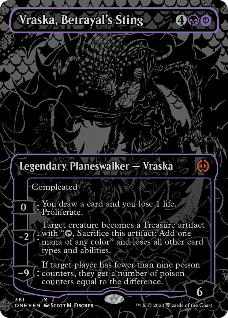 Vraska, Betrayal's Sting (Oil Slick Raised Foil) [Phyrexia: All Will Be One] - POKÉ JEUX