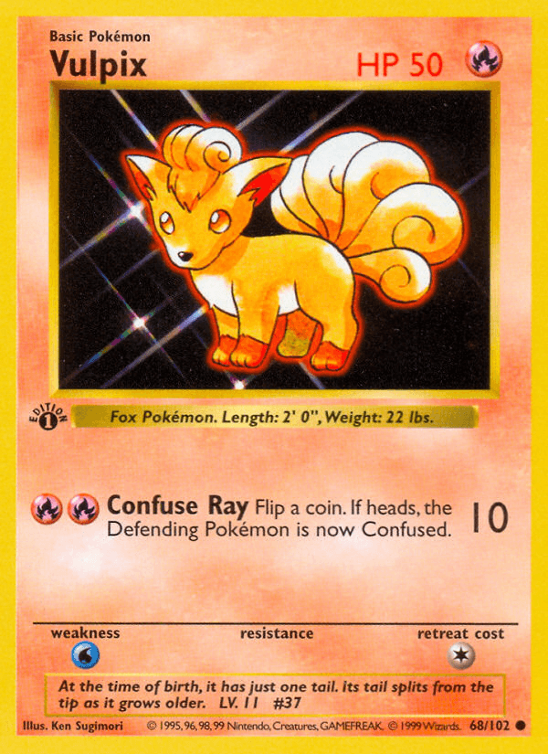 Vulpix (68/102) (Shadowless) [Base Set 1st Edition] - POKÉ JEUX