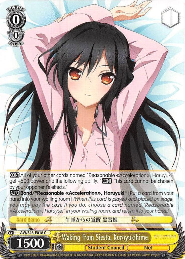 Waking from Siesta, Kuroyukihime (AW/S43-E018 C) [Accel World -Infinite Burst-] - POKÉ JEUX