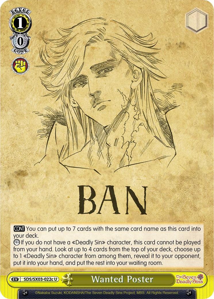 Wanted Poster (SDS/SX03-022c U) [The Seven Deadly Sins] - POKÉ JEUX