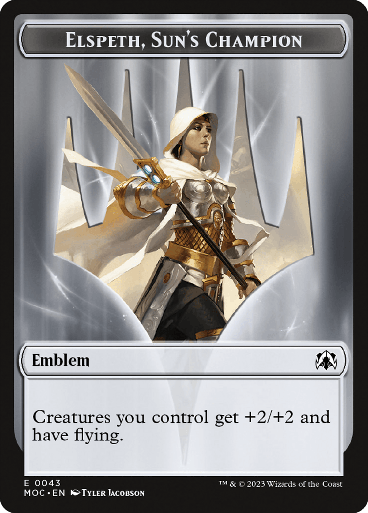 Warrior // Elspeth, Sun's Champion Emblem Double-Sided Token [March of the Machine Commander Tokens] - POKÉ JEUX