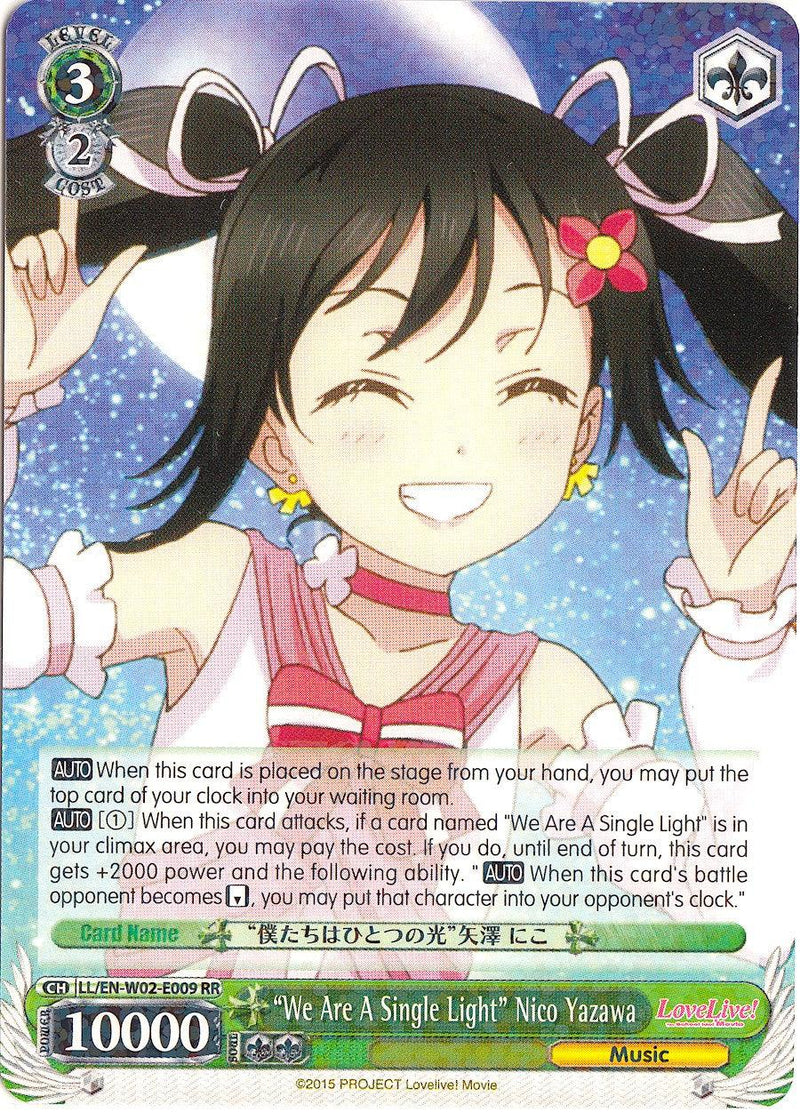 "We Are A Single Light" Nico Yazawa (LL/EN-W02-E009 RR) [Love Live! DX Vol.2] - POKÉ JEUX