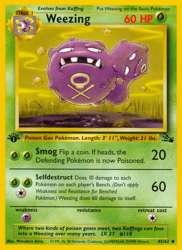 Weezing (45/62) [Fossil 1st Edition] - POKÉ JEUX