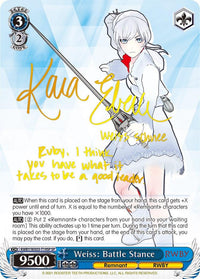 Weiss: Battle Stance (RWBY/WX03-T19SP SP) [RWBY] - POKÉ JEUX