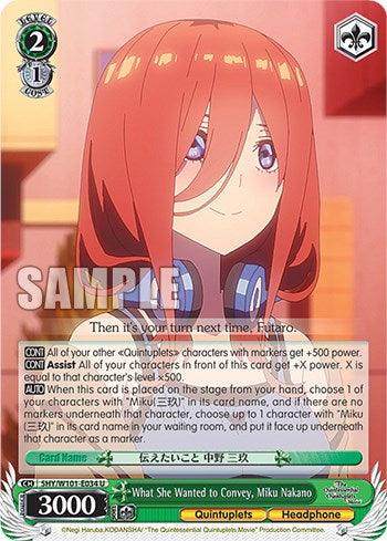 What She Wanted to Convey, Miku Nakano (5HY/W101-E034 U) [The Quintessential Quintuplets Movie] - POKÉ JEUX