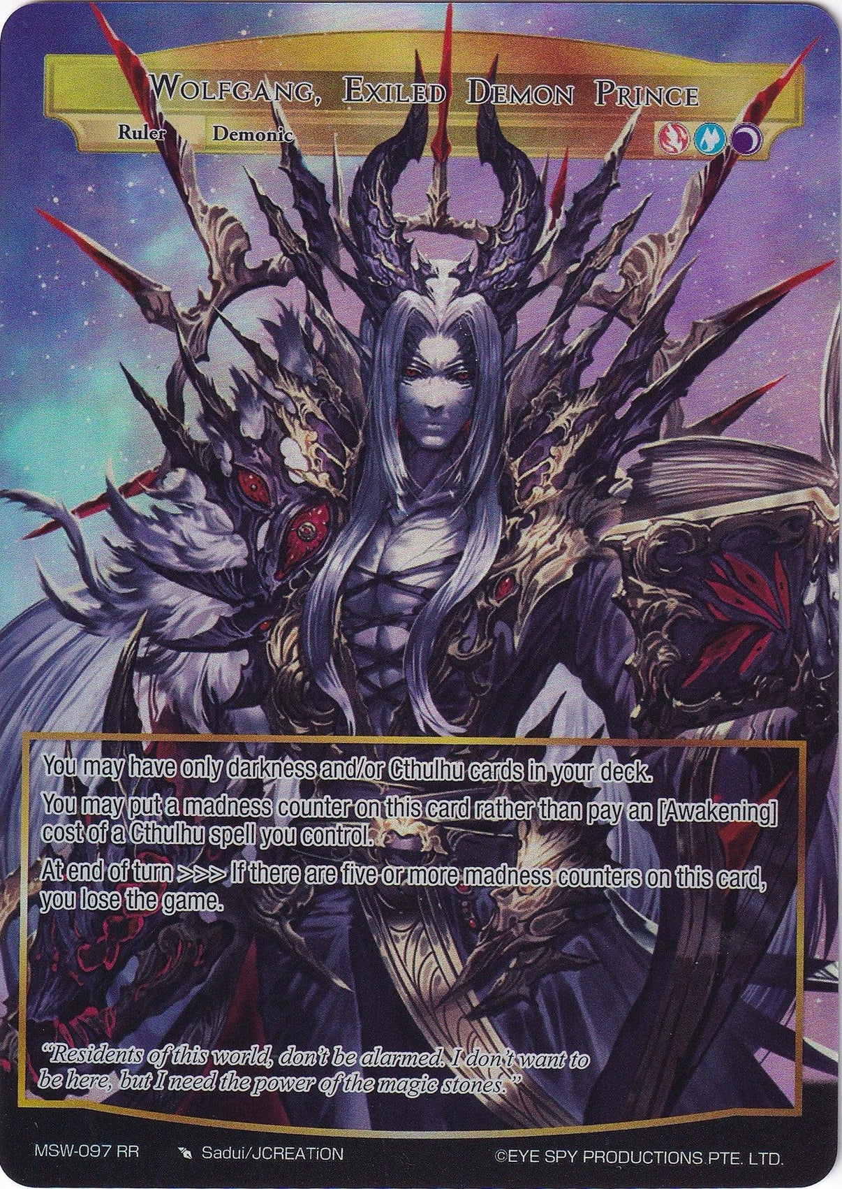 Wolfgang, Exiled Demon Prince (Full Art) (MSW-097 RR) [The Magic Stone War - Zero] - POKÉ JEUX