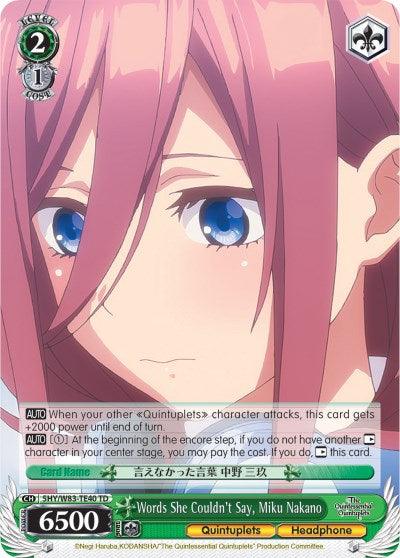 Words She Couldn't Say, Miku Nakano (5HY/W83-TE40 TD) [The Quintessential Quintuplets] - POKÉ JEUX