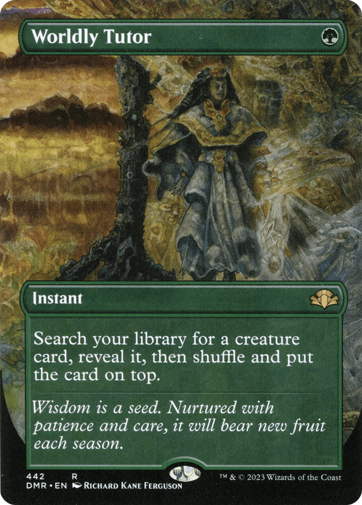 Worldly Tutor (Borderless Alternate Art) [Dominaria Remastered] - POKÉ JEUX