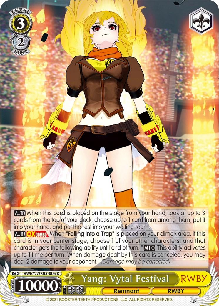 Yang: Vytal Festival (RWBY/WX03-005 R) [RWBY] - POKÉ JEUX