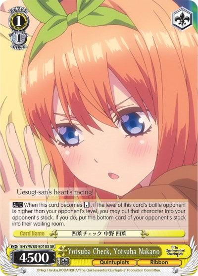 Yotsuba Check, Yotsuba Nakano (5HY/W83-E010S SR) [The Quintessential Quintuplets] - POKÉ JEUX