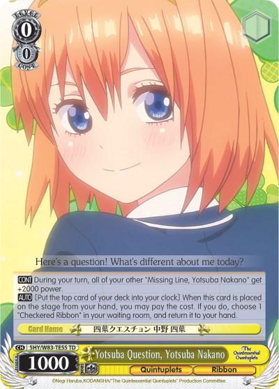 Yotsuba Question, Yotsuba Nakano (5HY/W83-TE55 TD) [The Quintessential Quintuplets] - POKÉ JEUX