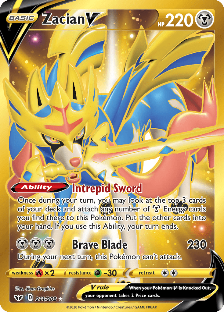 Zacian V (211/202) [Sword & Shield: Base Set] - POKÉ JEUX