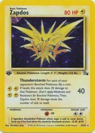 Zapdos (15/62) (Cosmos Holo) [Fossil 1st Edition] - POKÉ JEUX