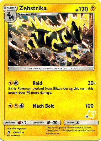 Zebstrika (45/181) (Pikachu Stamp #16) [Battle Academy 2020] - POKÉ JEUX