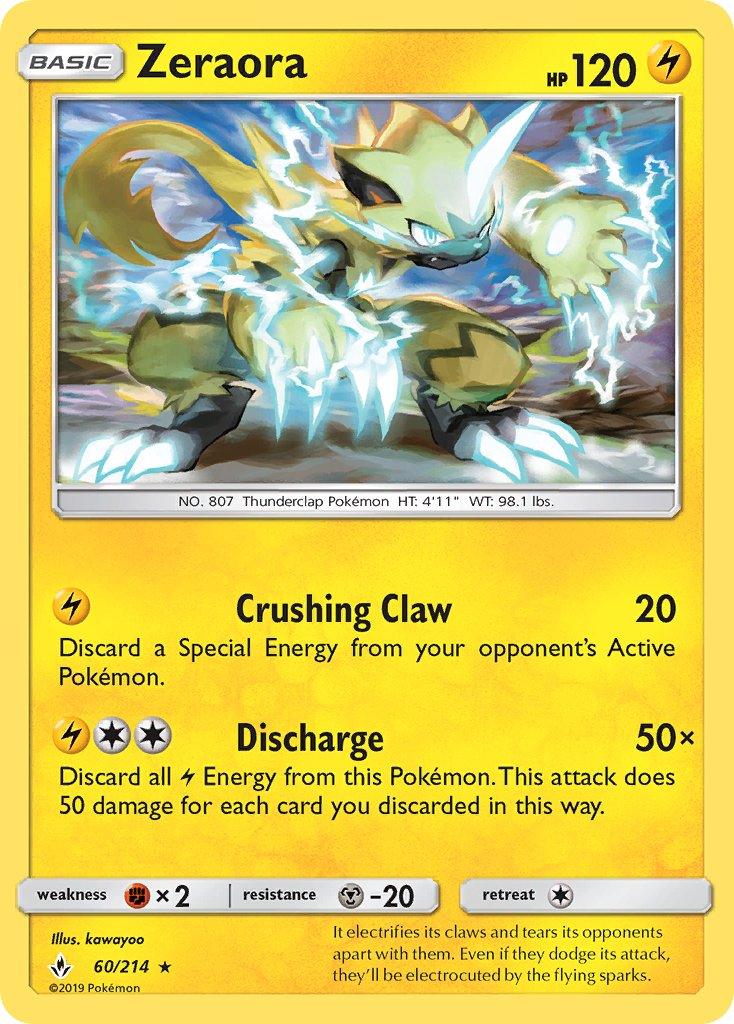 Zeraora (60/214) (Cracked Ice Holo) (Theme Deck Exclusive) [Sun & Moon: Unbroken Bonds] - POKÉ JEUX