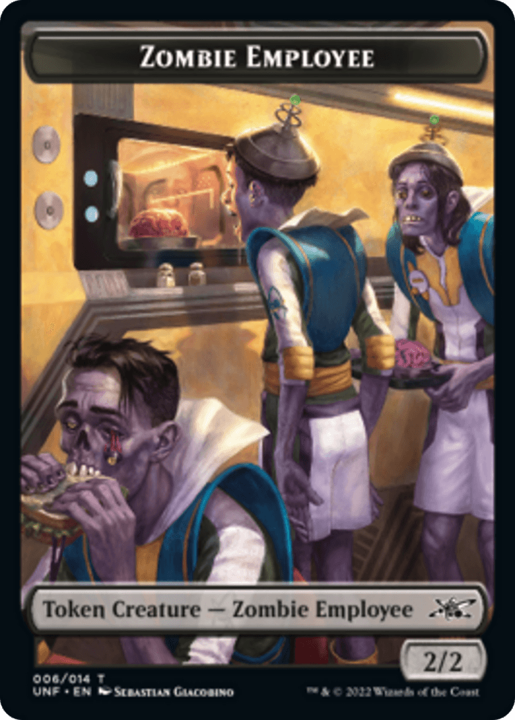 Zombie Employee // Food (010) Double-Sided Token [Unfinity Tokens] - POKÉ JEUX