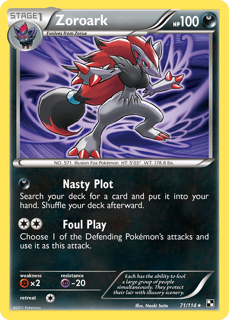 Zoroark (71/114) (Theme Deck Exclusive) [Black & White: Base Set] - POKÉ JEUX